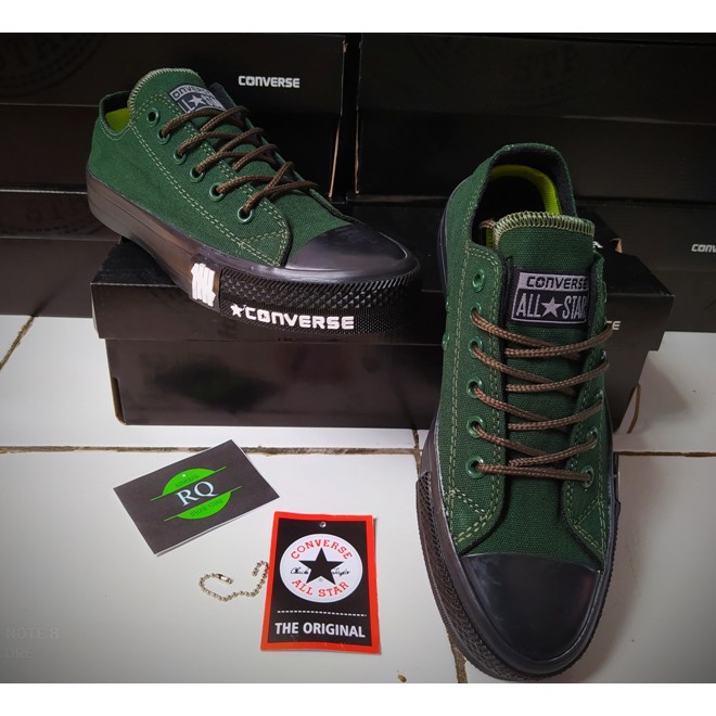 Sepatu Pria Converse All Star Limited Edition Foxing Sepatu Sneakers Terbaru Converse  Chuck Taylor ll low pendek army black ox Army