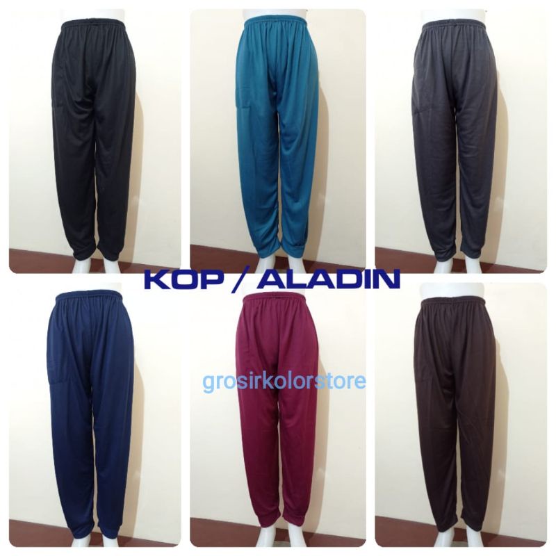 Legging Wanita Jumbo Panjang Bahan Kaos Pinggang Karet Model Aladin