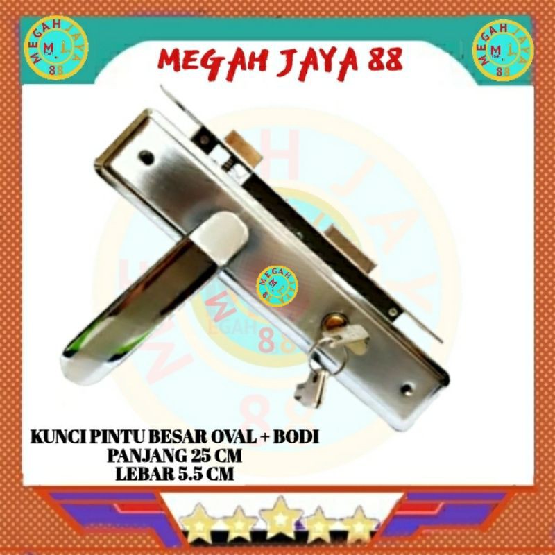 KUNCI PINTU BESAR TIPE OVAL TEBAL BAGUS-KUNCI PINTU RUMAH-KUNCI SET-KUNCI PINTU UTAMA