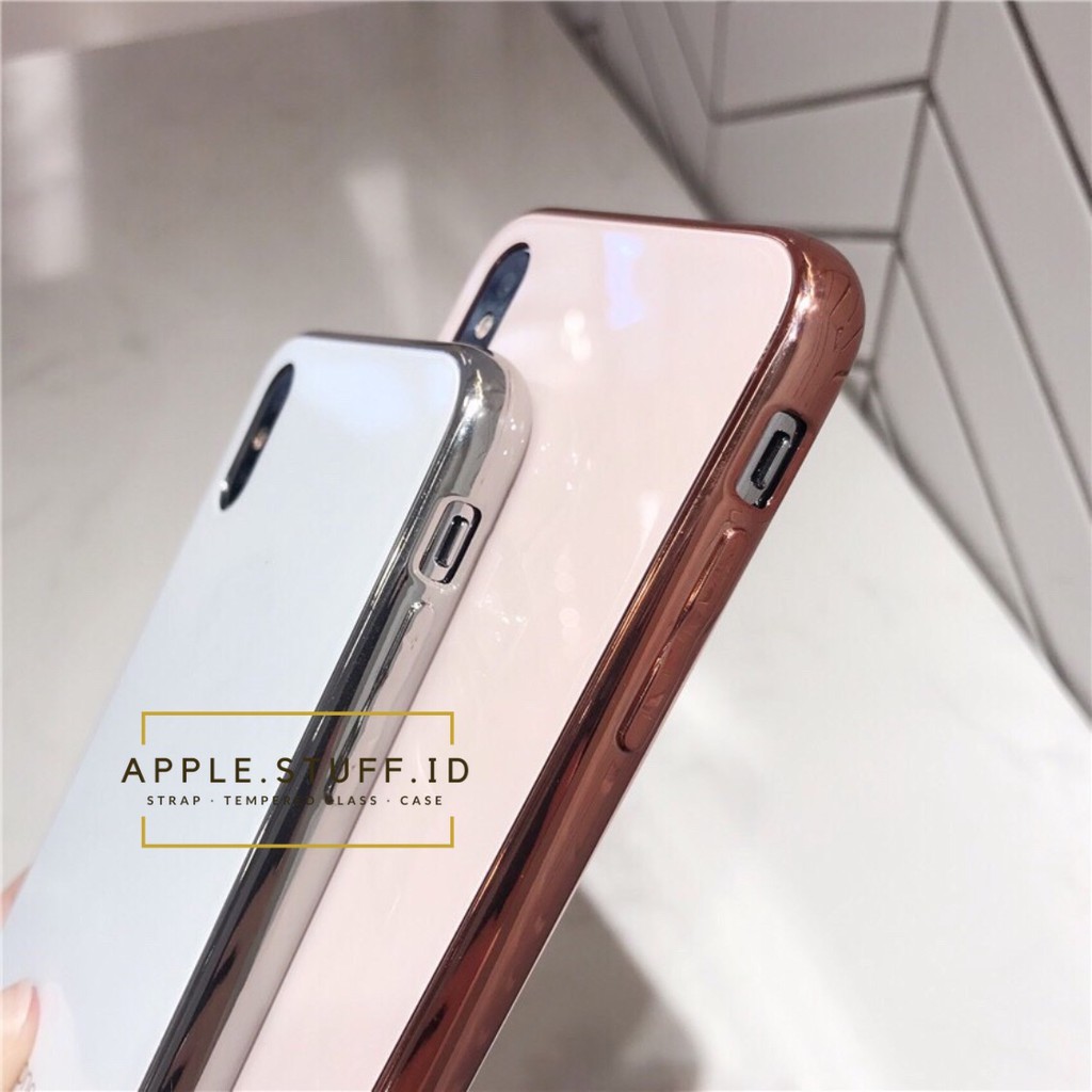 APPLE GLASS CASE Black , Rose Gold, Silver iPhone X , 7plus , 8plus , XR