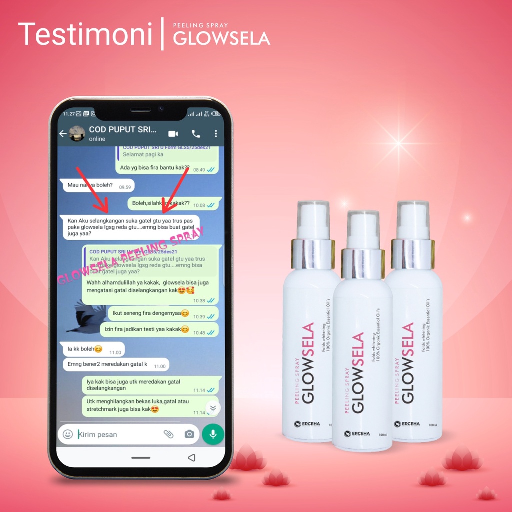 Pemutih Pencerah Kulit Bokong Selangkangan Ketiak Leher  GLOWSELA SPRAY