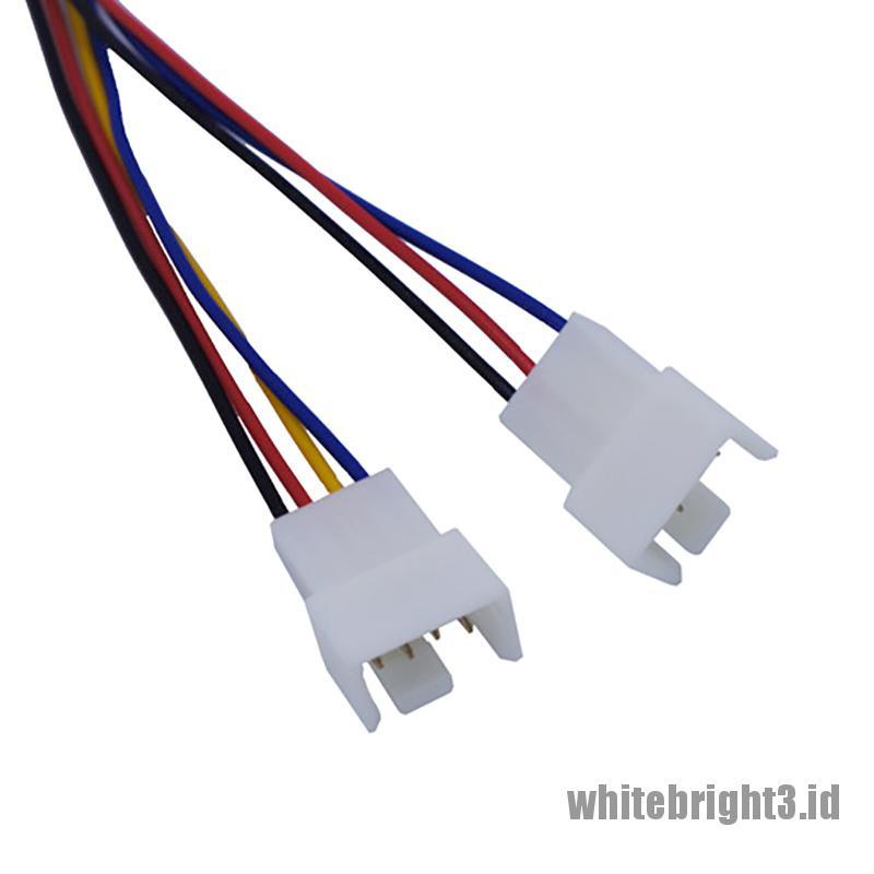 &lt; White3 &gt; Kabel Power Kipas Angin 12cm PH2.0 4Pin Ke Double 3Pin / 4Pin Bahan PVC