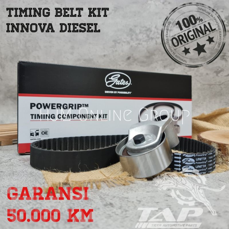 TIMING BELT KIT INNOVA FORTUNER HILUX DIESEL GATES UNITTA ORIGINAL