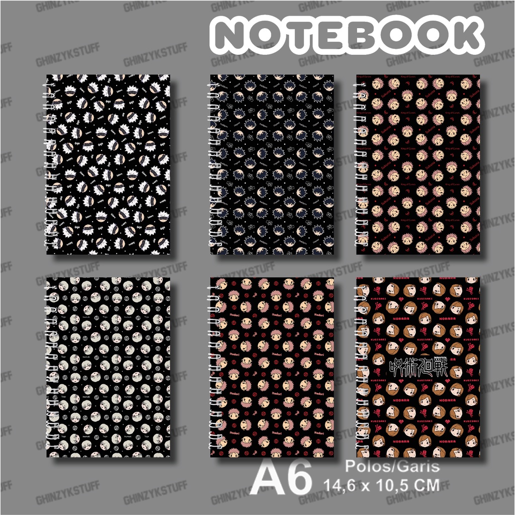 

Notebook Anime Ukuran A6 10,5 cm x 14,8 cm Jujutsu Kaisen Seri 3 Pattern YOTAKUSHOP