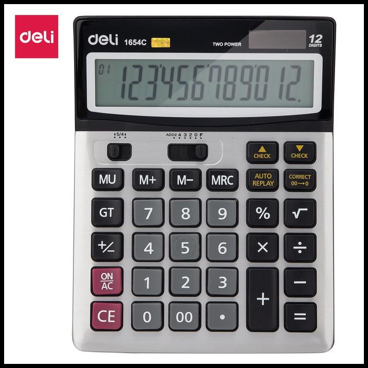 

Deli E1654C Calculator/Kalkulator-112-Check Calculator 12-Digit Metal