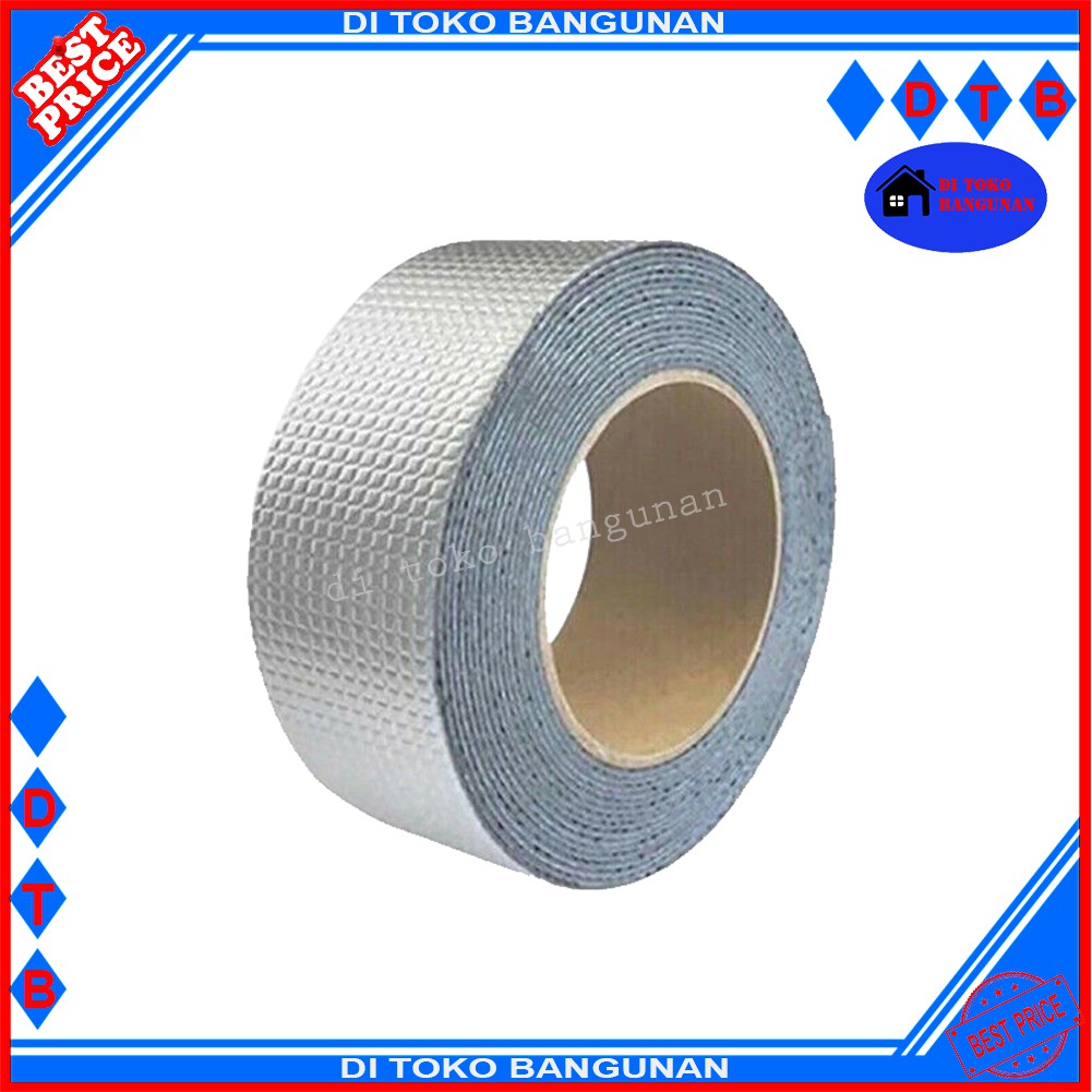 Lakban Asbes Seng Alumunium Foil Waterproof Tape 5CM X 5Meter