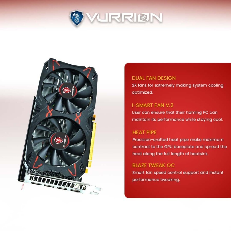 VGA AGS VURRION AMD RX 5500 XT 8GB DDR6 128bit REAL CAPACITY