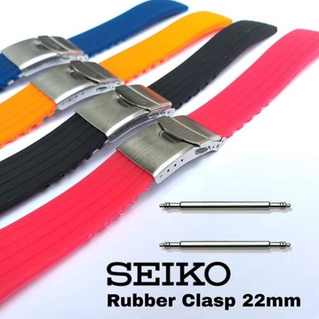 Rubber strap Clasp Tali jam tangan Karet seiko 22mm