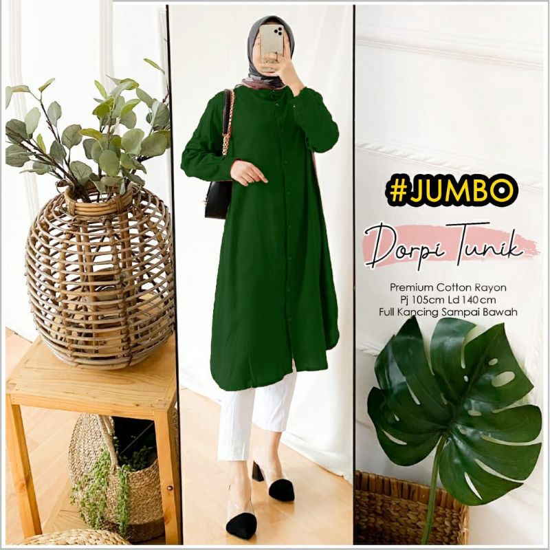 DORPI TUNIK JUMBO LD120-140 RAYON POLOS PREMIUM TERMURAH