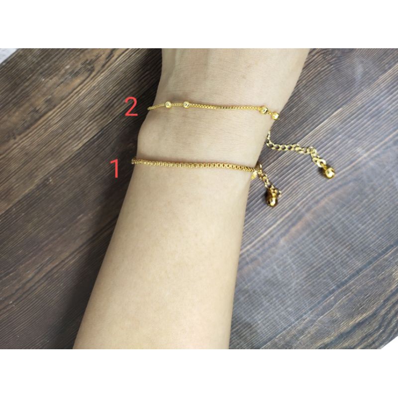 Fifi Fashion Gelang Simple 2 Model Perhiasan Lapis emas Bell Bunyi 28#