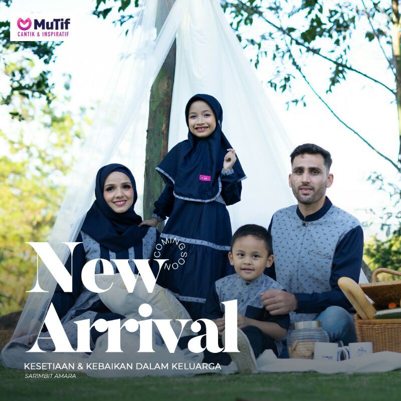 Baju Sarimbit Seragam Keluarga Muslim Amara Mutif Modern Set Terbaru Lebaran 2021