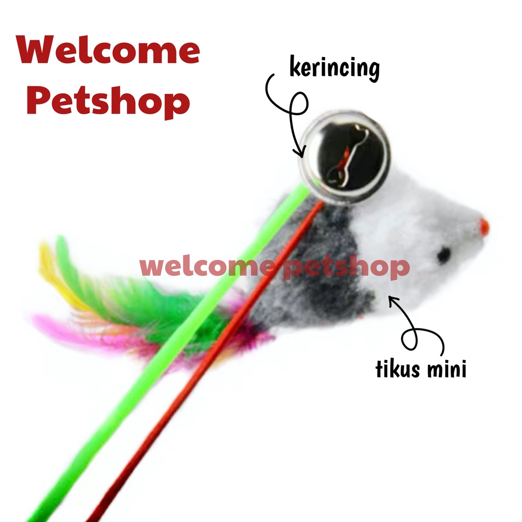 Pancingan Kucing Kecil / Pancingan Tikus / Mainan Kucing / Cat Toy / Tongkat Mainan Kucing