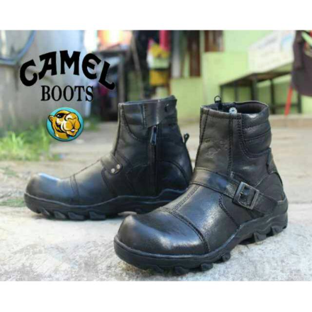 SEPATU PRIA CAMEL BOOT RESLETING KULIT SAFETY "BESI"