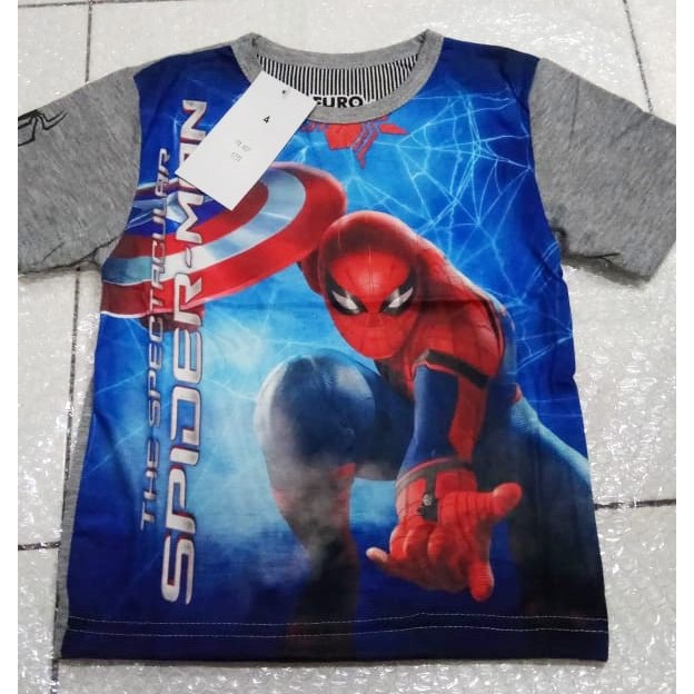 Kaos Anak Laki-Laki Lightning SpiderMan 4231 Merk FURO
