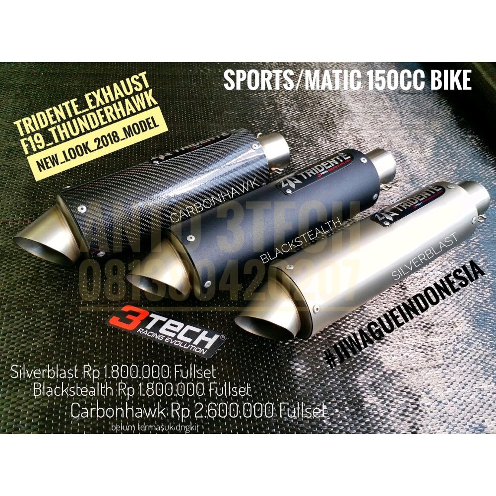 Promo Puasa Knalpot Hybrid Racing 3 suara 3Tech F19 Thunderhawk dan F18 Tridente Diskon