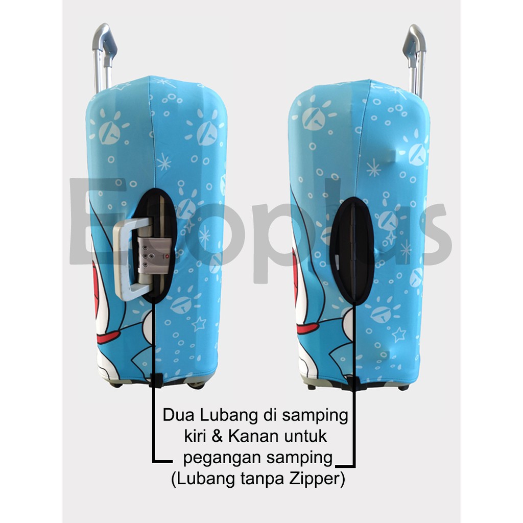 Sarung Pelindung Koper Cover Luggage Elastis Anti air Kumamon Beruang Bears Doraemon Panda