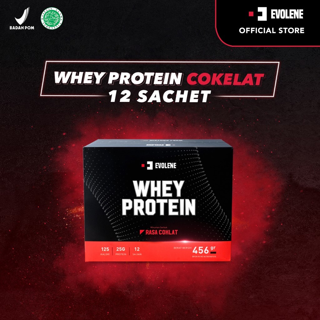 Evowhey Coklat 1 SACHET - Suplemen fitness pembentuk Otot - Defisit kalori - Susu Protein - Suplemen Fitness - Minuman Protein - Suplemen Workout BPOM HALAL WHEY PRO