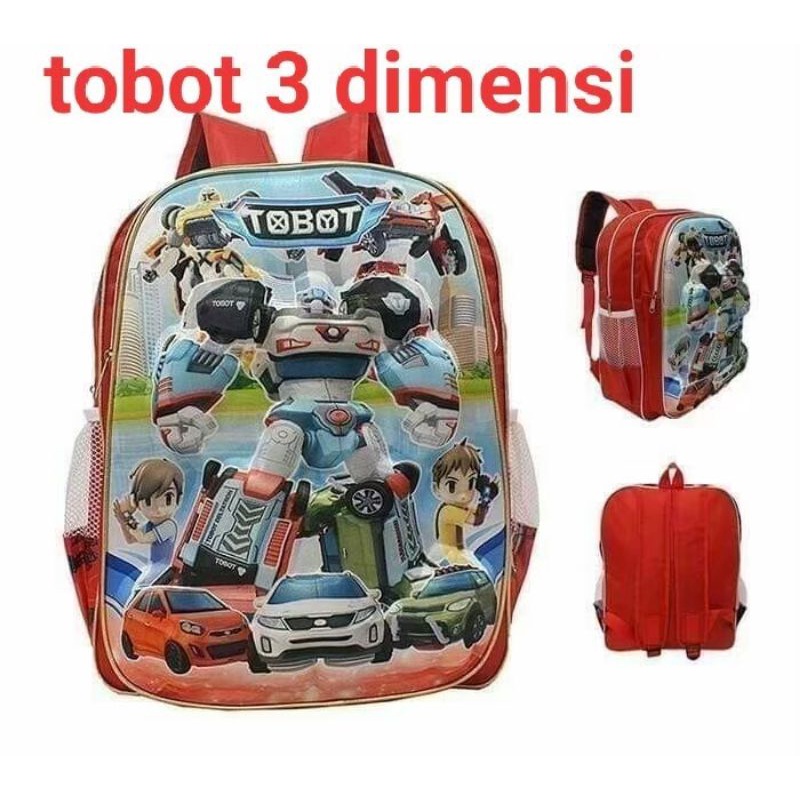 TAS ANAK TOBOT/TAS ANAK KARAKTER TOBOT/TAS TOBOT EMBOS DAN BOTOL