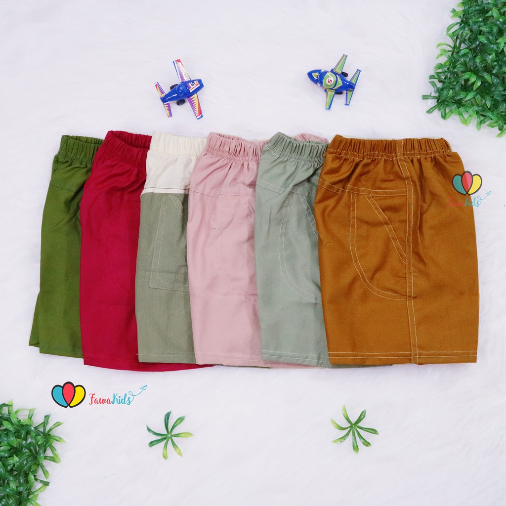 (BUY 1 GET 1) Celana Pendek Polos uk. 1-3 Tahun / Lexy Pants Anak Laki Balita Harian Murah Kantong