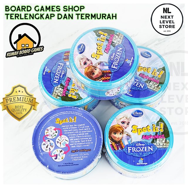 Spot It ! Frozen Edition - Dobble Board Game Games Edukasi