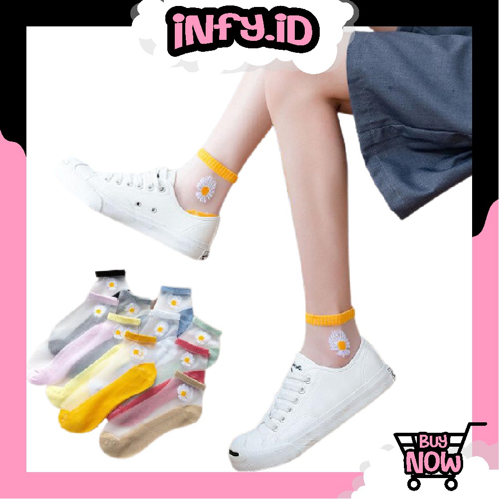 INFY - KAOS KAKI KEKINIAN GGSOX KAOSKAKI ULTRA TIPIS TRASNPARAN LEMBUT BUNGA MURAH IMPORT R179 R180