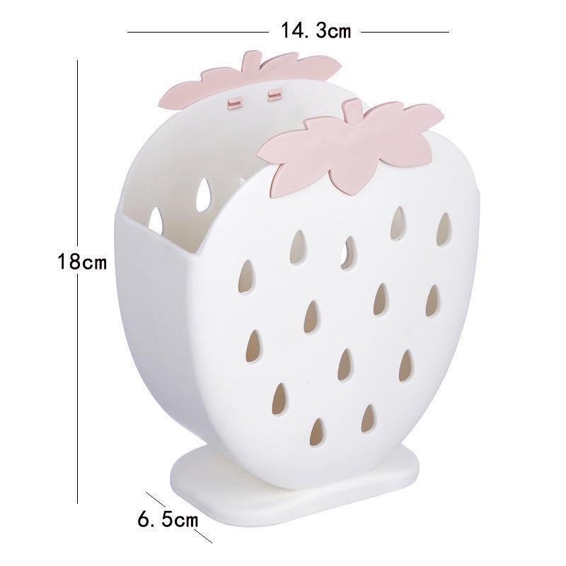 [TSS] Tempat Tirisan Sendok Garpu Motif Strawberry Lucu / Wadah Unik Motif Strawberry Serbaguna Lucu-7