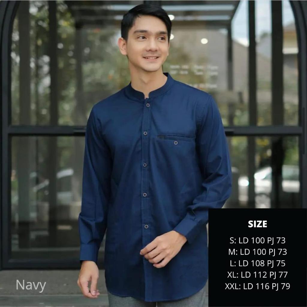 Muslim Pria Koko Lengan Panjang Arto Size M, L, Xl, XXL  bahan Toyobo Premium