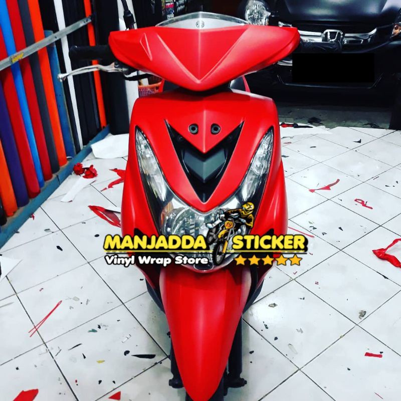 Stiker Skotlet Motor Warna Merah Doff Matte Kualitas Premium