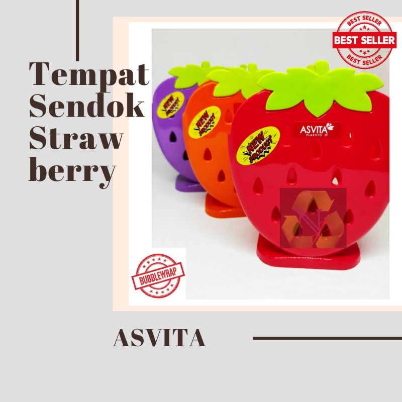 Tempat Sendok / Tempat Pensil Strawberry Asvita