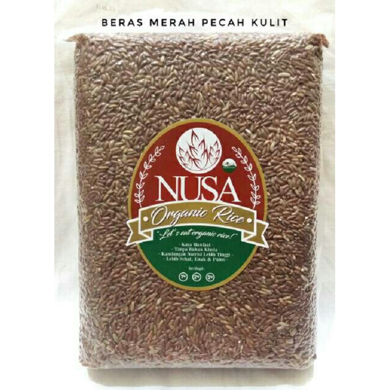 Beras Merah Organik Nusa - Beras Pecah Kulit dan Sosoh - Beras Merah Nusa Organic - Organic Rice