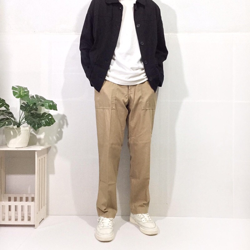 COVERNAT Fatigue Pants Cream Beige Regular Fit (Unisex)
