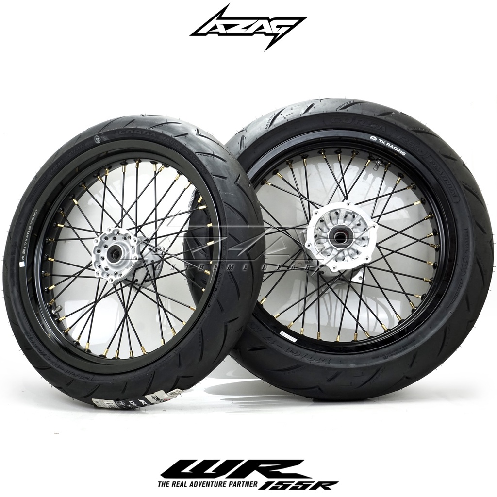 BAN SET SUPERMOTO YAMAHA WR VELG TK RACING TUBELESS PERMANENT