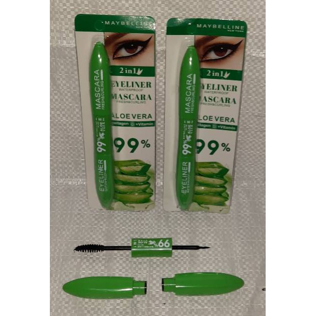 [ECER] MASCARA &amp; EYELINER 2IN1 COVER HITAM WATERPROOF