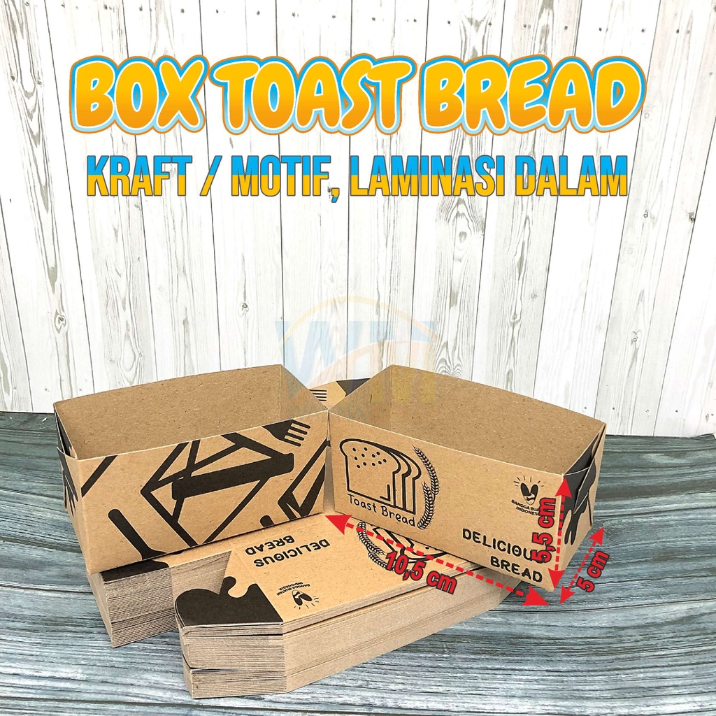 Toast Box Bread/Dus Roti Panggang/Box Roti Bakar Mini/Kemasan Tray roti bakar (MINIM ORDER 100pcs)