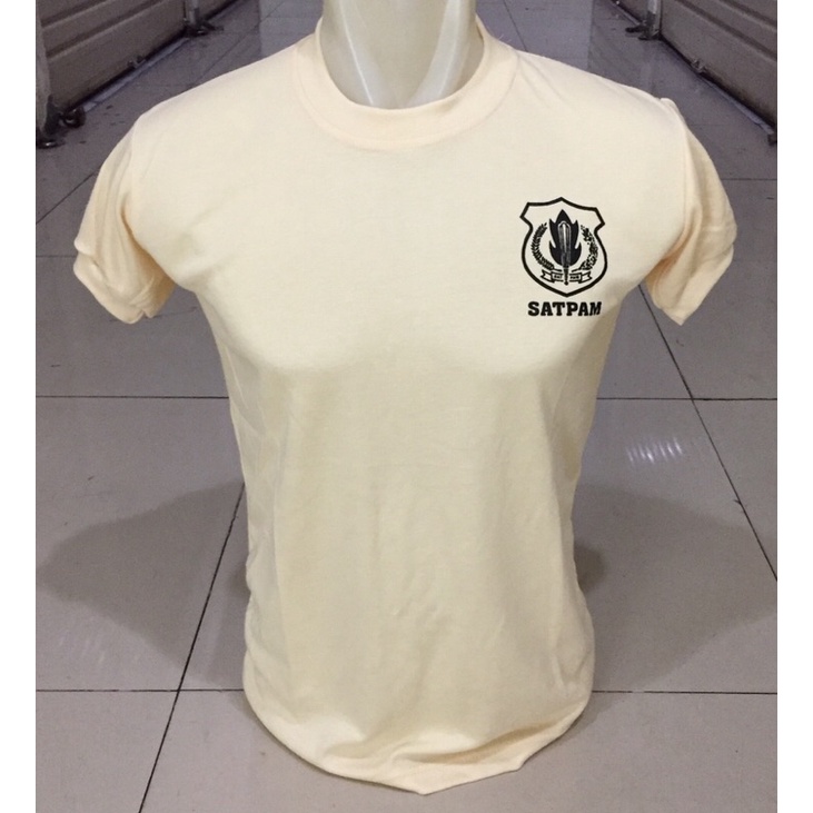 kaos satpam terbaru/kaos security lengan pendek/kaoa satpam krem lengan pendek
