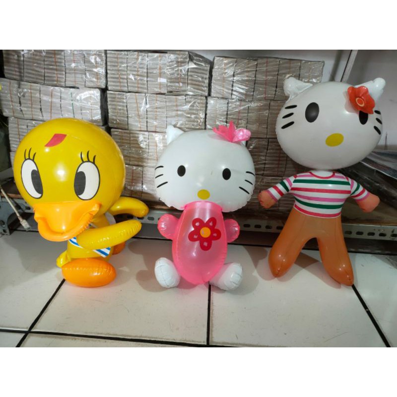 Mainan Balon Tiupan Bebek & Hello Kitty