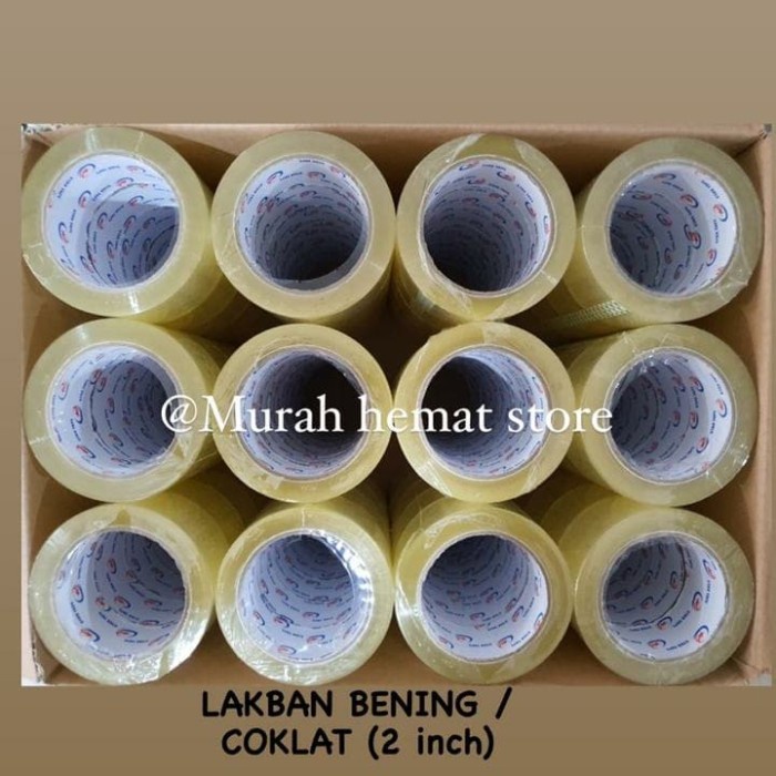 

perekat-pengikat- lakban bening / cokelat 2inch (48mm x 100y) murah best quality /roll - bening