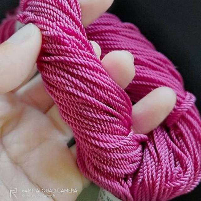 5 meter Bahan gelang  meteran tali  Nylon  cord pink Diameter 