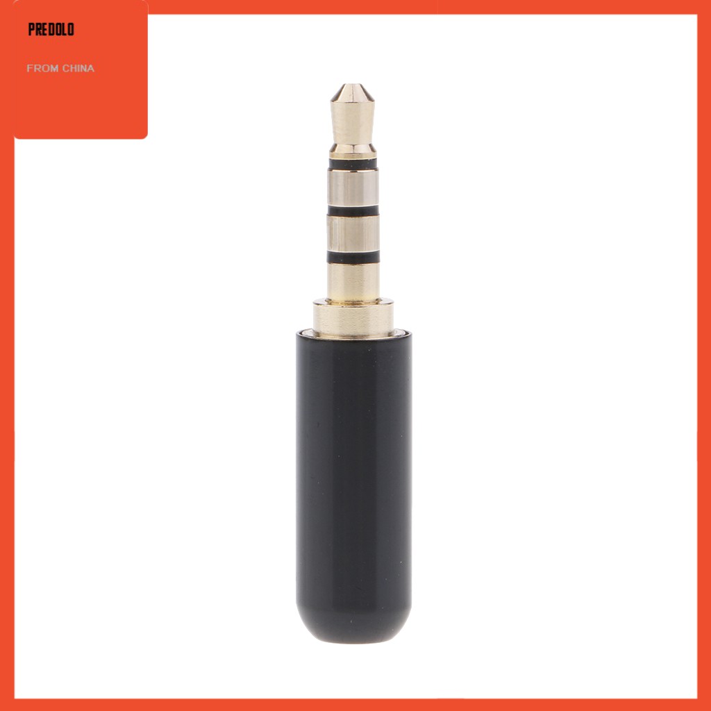 Konektor Solder A / V Plug Male 3.5mm 1 / 8 '' Trrs 4 Pole Warna Hitam