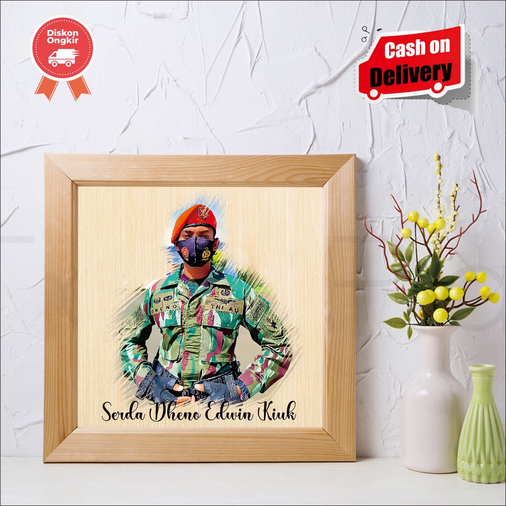KADO/GIFT FRAME FOTO SIMPLE VEKTOR  (include box) ILUSTRASI FOTO FIGURA KAYU