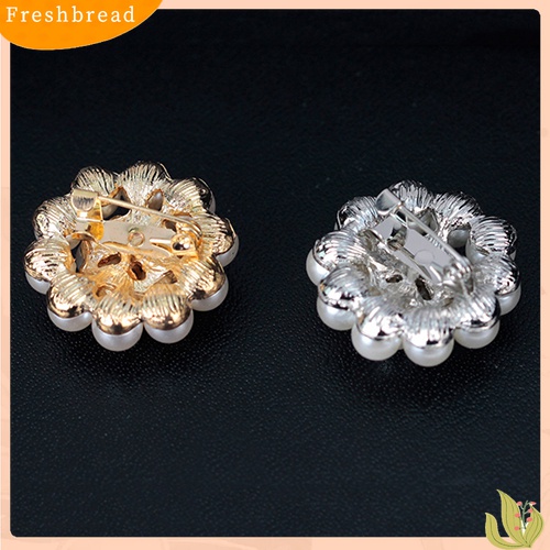 [ TERLARIS]Flower Rhinestone Imitation Pearl Brooch Pin DIY Bridal Wedding Bouquet Decor