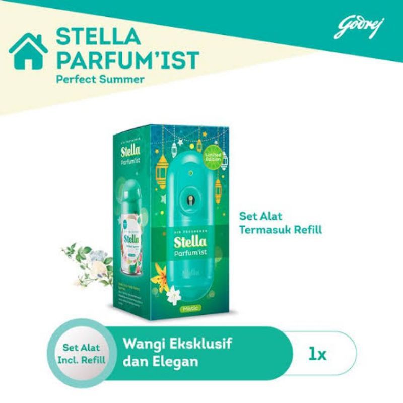 Stella Parfumist Special Edition Green + Refill Perfect Summer | pengharum ruangan otomatis