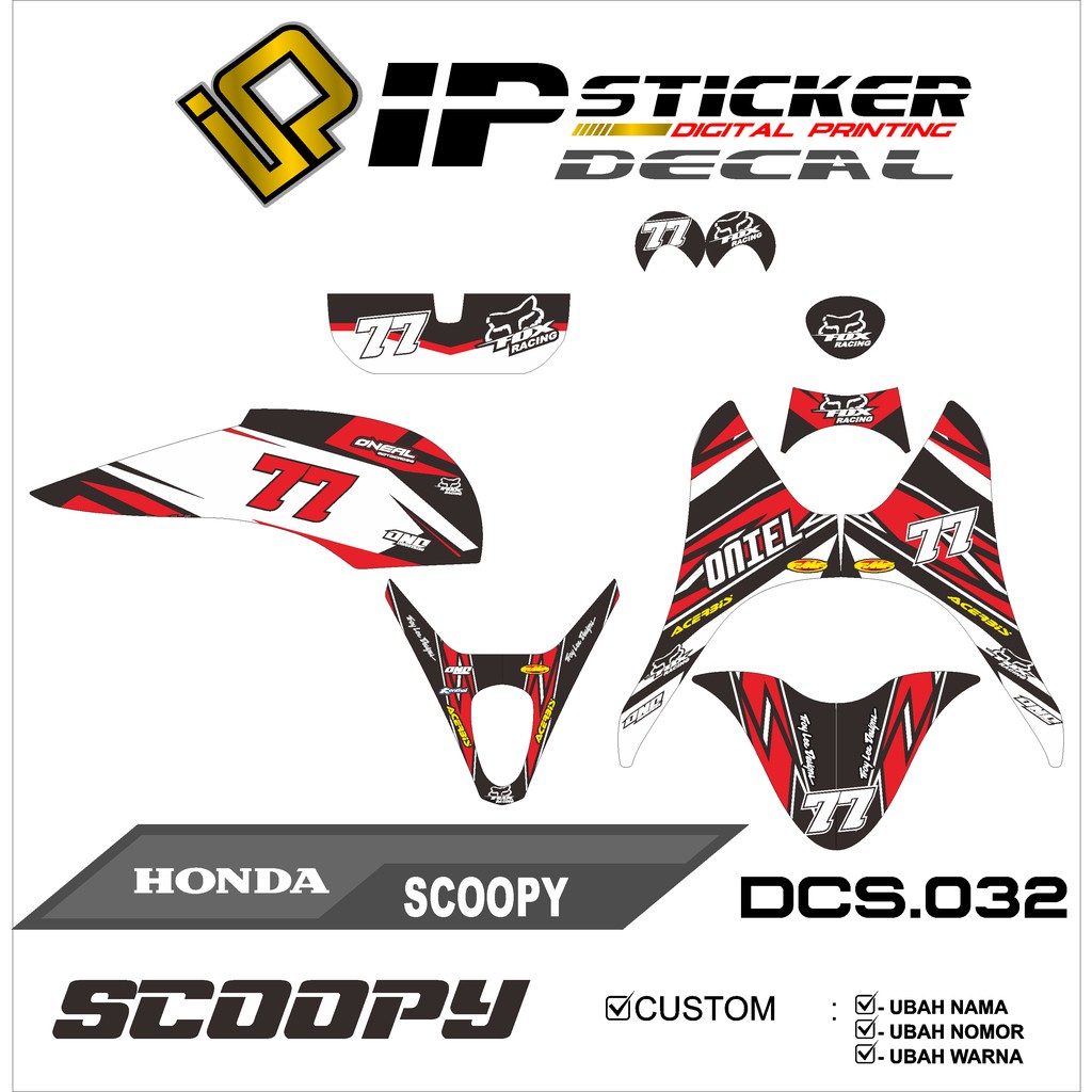 Decal sticker atau full body SCOOPY KARBU / LAMA desain 032
