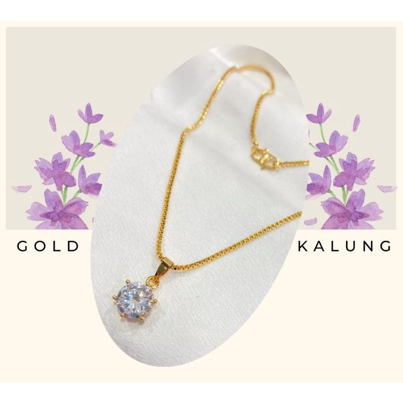 KALUNG PERMATA WANITA XUPING GOLD 24K TITANIUM ANTI KARAT