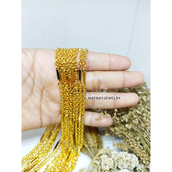 KALUNG KOIN NURI BALOK 45CM / LAPIS EMAS 24k