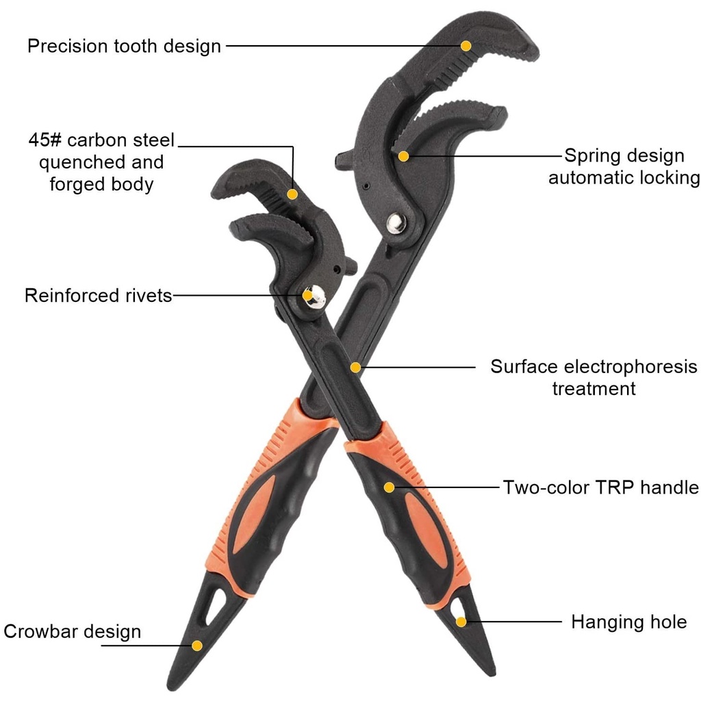 Mullti-functional Adjustable Wrench Tools - Set Kunci Inggris isi 2