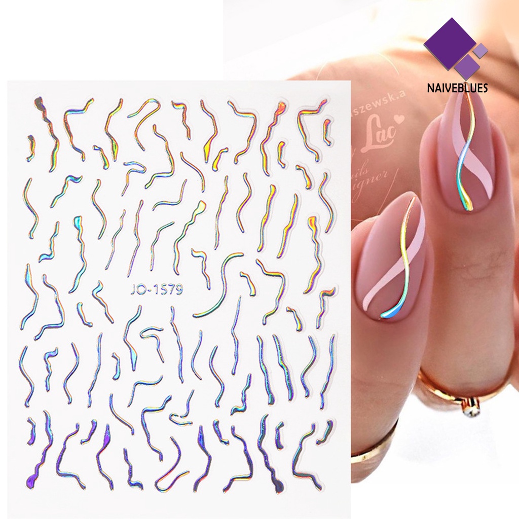 Naiveblue &gt; Stiker Kuku Motif Kupu-Kupu / Bunga / Hati Tahan Air Untuk Nail Art / Manicure DIY