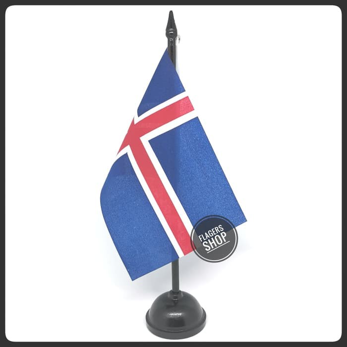 

Bendera Meja Islandia/Iceland + Tiang Kayu