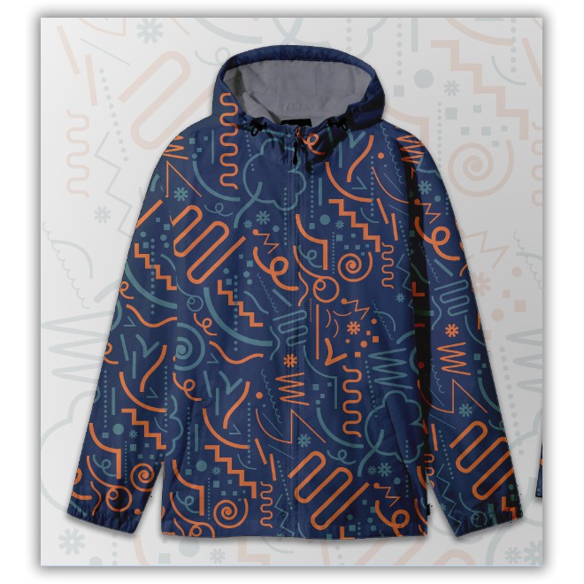 Windbreaker hoodie motif garis jaket  hoodie