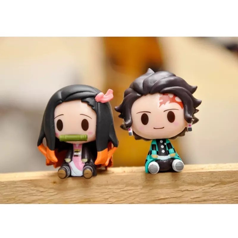 Action Figure set Anime Kimetsu No Yaiba Chibi Ver. Tanjiro Nezuko Demon Slayer Kimetsu Hashira